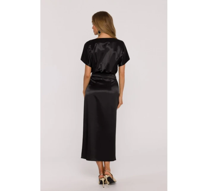 Saténové šaty v stylu černé model 21479280 - Moe