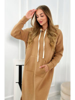 Dlouhé šaty s kapucí Camel