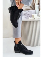 Zateplené Nízké Kotníkové Boty s Ozdobou na Zip S.Barski Černé Zateplené Nízké Kotníkové Boty s Ozdobou na Zip S.Barski Černé