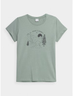 Dámské tričko z organické bavlny 4FSS23TTSHF273-42S zelené - 4F