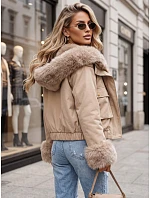 Krótka kurtka damska z  beżowa model 22342206 - FashionStreet