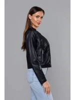 Klasická černá bunda ramoneska se stojáčkem (11Z8033)