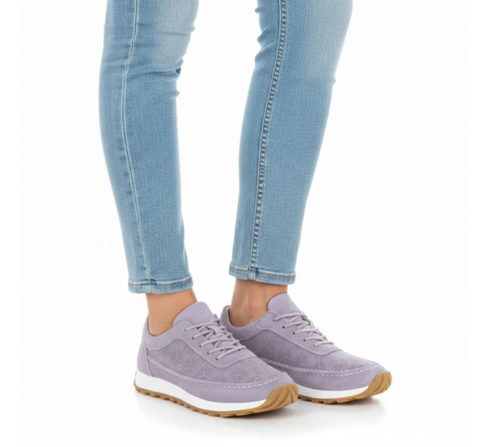 Dámské fialové semišové kožené polobotky Sergio Leone SP001