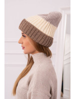 Fleecová čepice  tmavě béžová model 18751523 - K-Fashion