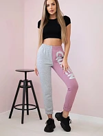 Dámské tepláky s nápisem QUEEN tmavě růžová