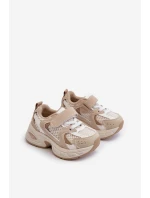 Dětské Sportovní Tenisky Na Suchý Zip Bežové model 21664010 - Boto Dětské Sportovní Tenisky Na Suchý Zip Bežové model 21664010 - Boto