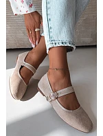 Baleríny s páskem a zlatým sponou světle béžové model 22091959 - Boto Baleríny s páskem a zlatým sponou světle béžové model 22091959 - Boto