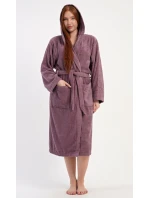 Dámský župan dlouhý s kapucí Vřes
