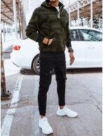 Pánská mikina s kapucí moro zelená model 21970372 - Dstreet