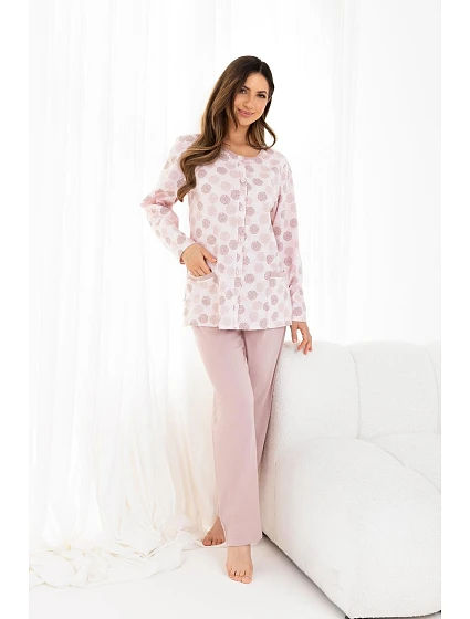 Pyžamo model 21224263 dlouhé/r 2XL3XL Z25/26 dámské rozepínací - Regina