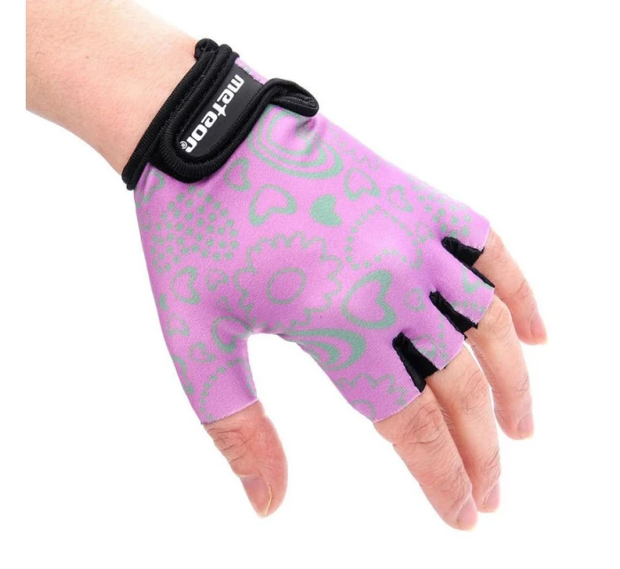 Cyklistické rukavice Meteor Flower Jr 23374