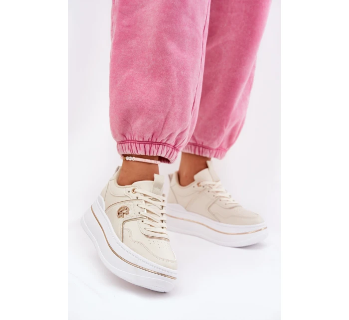 Dámské Sportovní Boty Na Platformě Béžové model 21687804 - Boto Dámské Sportovní Boty Na Platformě Béžové model 21687804 - Boto