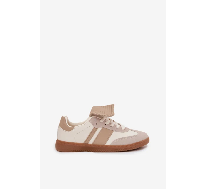 Nízké dámské tenisky s ohrnutým jazykem béžové Ardira Nízké dámské tenisky s ohrnutým jazykem béžové Ardira