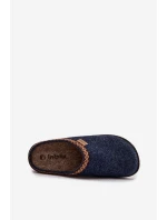 Dámské pantofle s výšivkou model 21725227 tmavě modré - Inblu