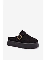 Dámské pantofle na platformě s sponou černé model 22368013 - Boto Dámské pantofle na platformě s sponou černé model 22368013 - Boto
