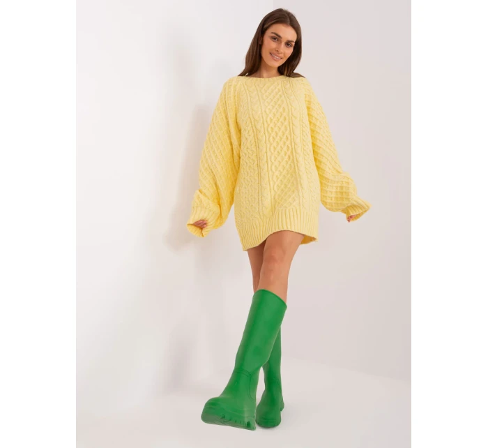 Sweter AT SW  jasny żółty model 18884750 - FPrice