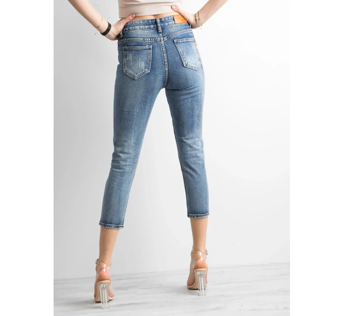 Kalhoty JMP SP CHK001 jeans.81 modrá