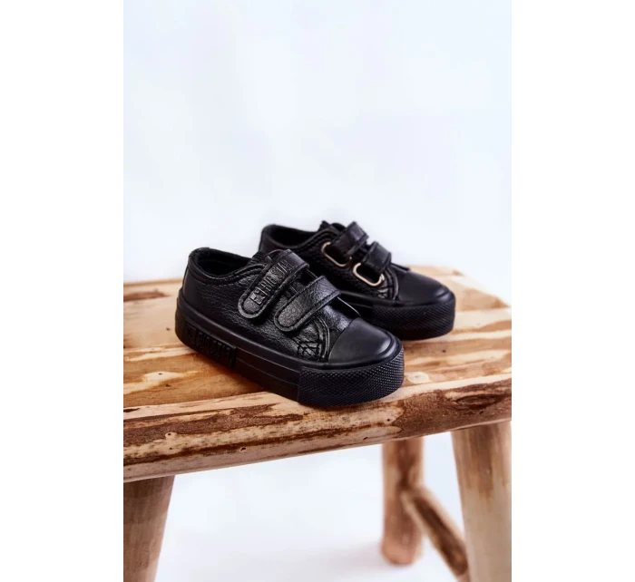 Dětské kožené tenisky na suchý zip BIG STAR KK374090 Černá Dětské kožené tenisky na suchý zip BIG STAR KK374090 Černá
