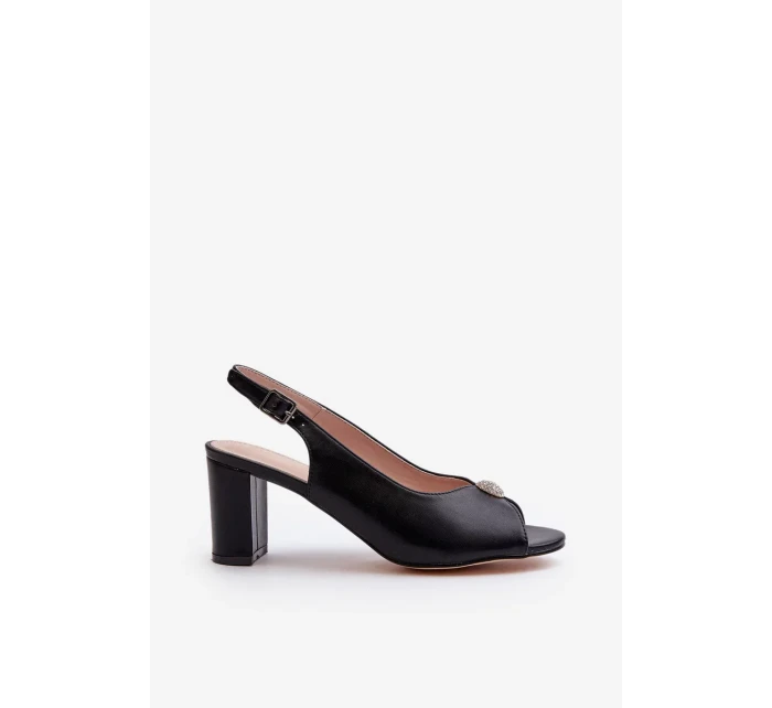 Elegantní sandály na vysokém podpatku se zdobením, Black Trasea Elegantní sandály na vysokém podpatku se zdobením, Black Trasea