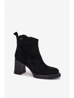 Dámské botky Vinceza – na sloupkovém podpatku, černé