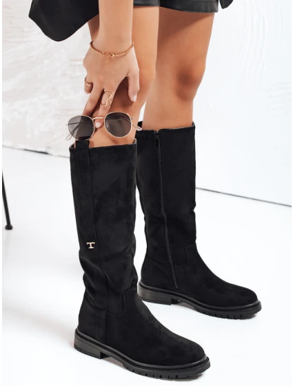 Dámské semišové černé kozačky model 21993173 - Dstreet Dámské semišové černé kozačky model 21993173 - Dstreet