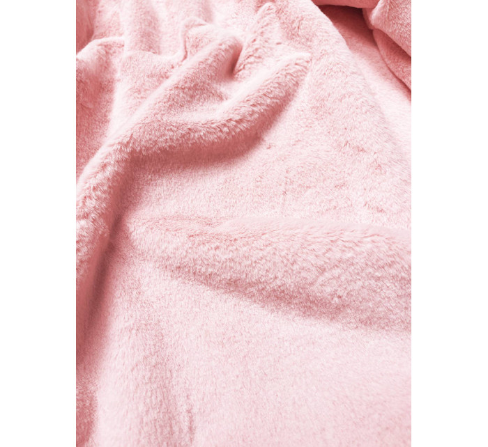 Růžová dámská bunda s kožíškem pro přechodné období model 15851126 - L&J studios