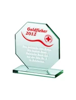 Gravírovaná skleněná trofej + malířská výplň