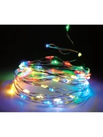 DRÁTĚNÁ SVĚTLA GIRLANDA NA BATERIE 40 VEDLA VÍCE BAREV