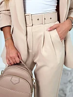 Elegantní souprava saka a kalhot tmavě béžové barvy