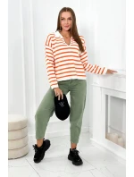 Pruhovaný svetr pomeranč