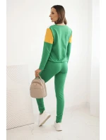 Dámský komplet teplákový Plus Size s výstřihem do V zelený Dámský komplet teplákový Plus Size s výstřihem do V zelený