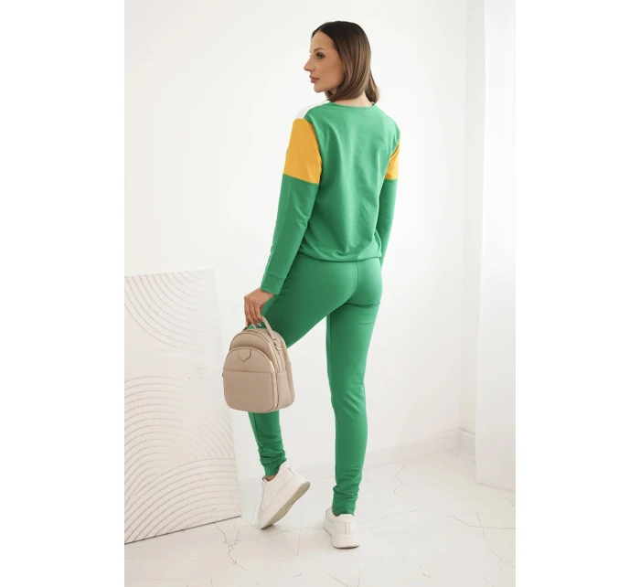 Dámský komplet teplákový Plus Size s výstřihem do V zelený Dámský komplet teplákový Plus Size s výstřihem do V zelený