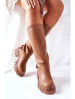 Vysoké hnědé boty s model 21561024 - Boto Vysoké hnědé boty s model 21561024 - Boto