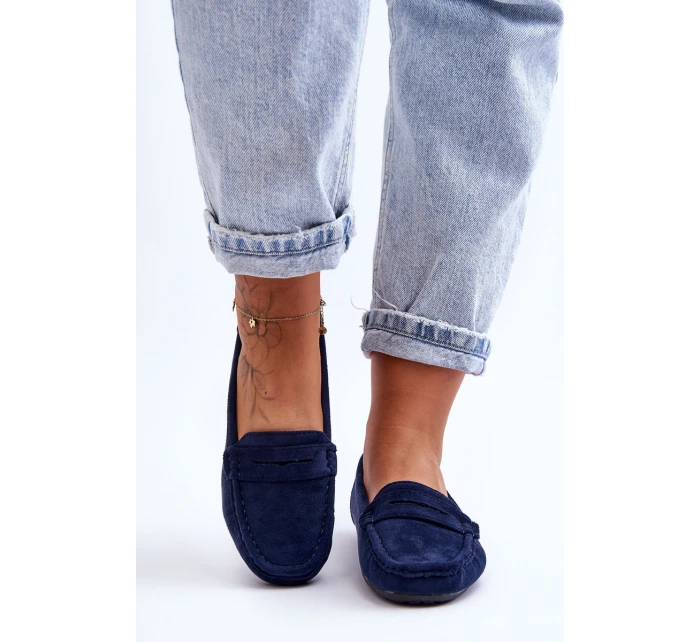 Dámské semišové mokasíny modré model 21625535 - Boto