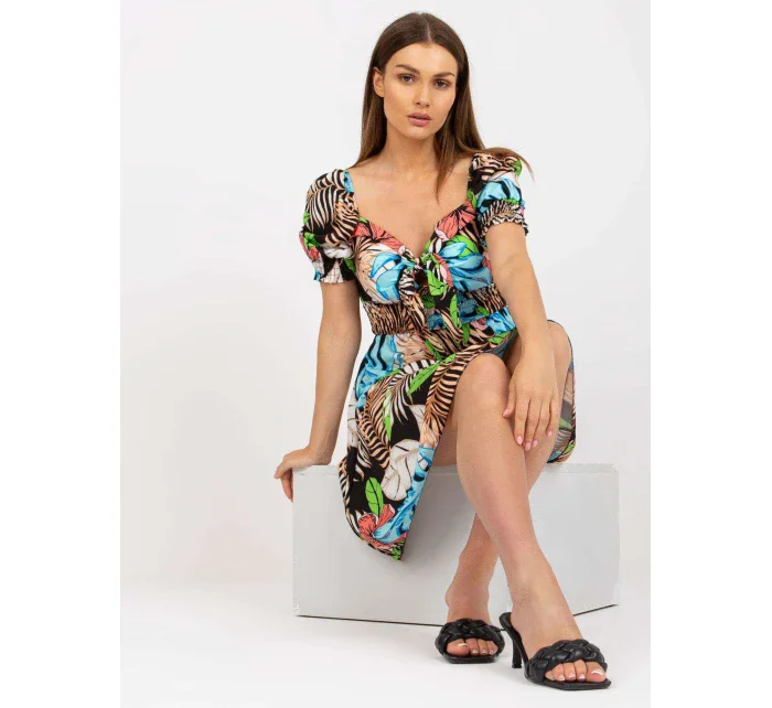 Šaty DHJ SK 15836.51 černá a modrá