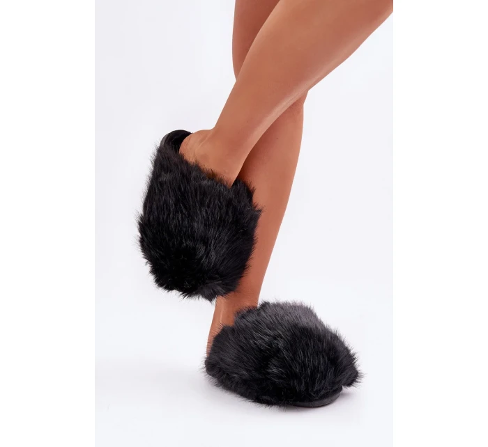 Futrzane Dámské Pantofle Černé Wladisa Futrzane Dámské Pantofle Černé Wladisa