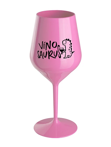 VÍNOSAURUS - světle růžová nerozbitná sklenice na víno 470 ml VÍNOSAURUS - světle růžová nerozbitná sklenice na víno 470 ml