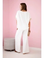 Viskózový komplet se zlatým lemováním ecru Viskózový komplet se zlatým lemováním ecru