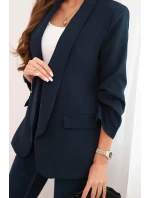 Dámská sako bez zapínání s podšívkou S/M modrá