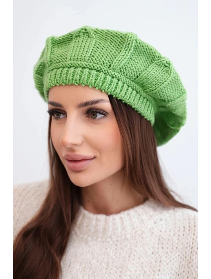 Dámská zimní vlněná čepice baret model 21896598 zelená - K-Fashion
