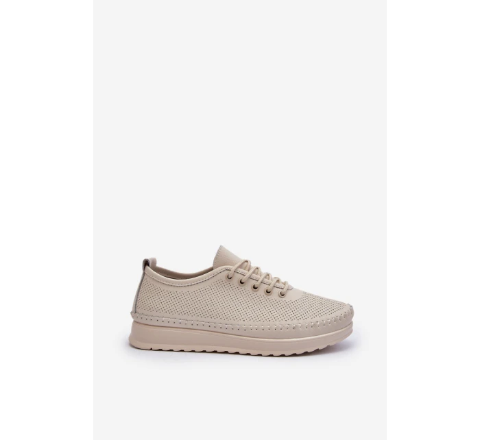 Kožené Sportovní Dámské Tenisky Beige Lalnai Kožené Sportovní Dámské Tenisky Beige Lalnai