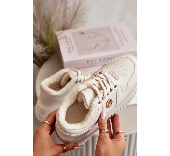 Tenisky Sportovní Boty Dámské Zateplené Na Masivní Podešvi Béžové Verissha Tenisky Sportovní Boty Dámské Zateplené Na Masivní Podešvi Béžové Verissha