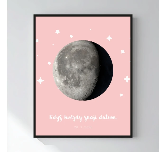 Personalizovaný magický fotoobraz v rámu - 40x50 - měsíční fáze