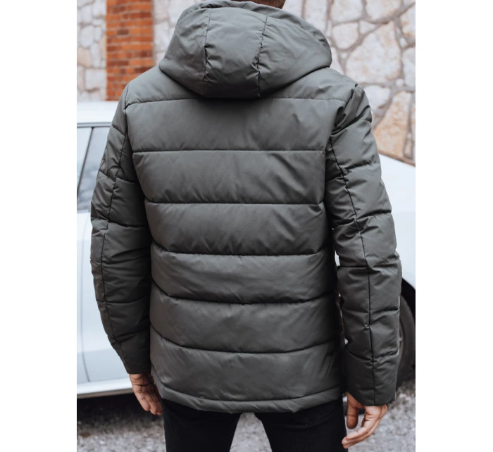 Pánská prošívaná zimní bunda s kapucí FashionStreet graphite TX5053