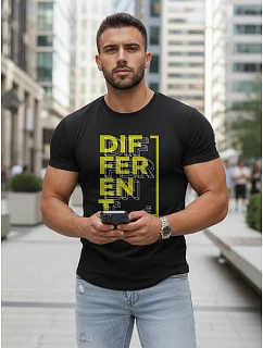 Koszulka męska casual z nadrukiem czarna model 22144383 - FashionStreet