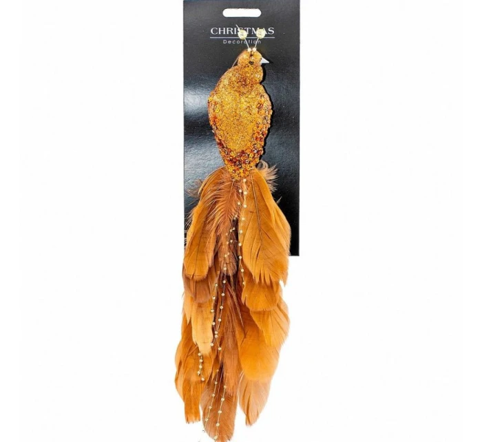 OZDOBNÝ PTÁK NA KLIPU 38CM BRONZ A MĚĎ OZDOBNÝ PTÁK NA KLIPU 38CM BRONZ A MĚĎ