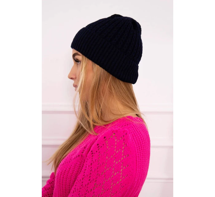 Tenká čepice námořnická modrá model 18750515 - K-Fashion Tenká čepice námořnická modrá model 18750515 - K-Fashion