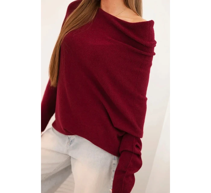 Dámský asymetrický svetr z viskózy model 21418456 - K-Fashion