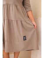 Dámská bavlněná model 21800785 Plus Size s volány a ohrnutým rukávem fango - K-Fashion Dámská bavlněná model 21800785 Plus Size s volány a ohrnutým rukávem fango - K-Fashion