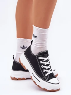 Nízké dámské tenisky na platformě černé Aradwin